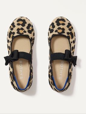 Rothy's Kids Leopard Print Mary Jane in Tan and Black